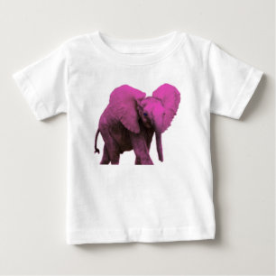 Camiseta Para Bebê Elefante cor-de-rosa para o bebê