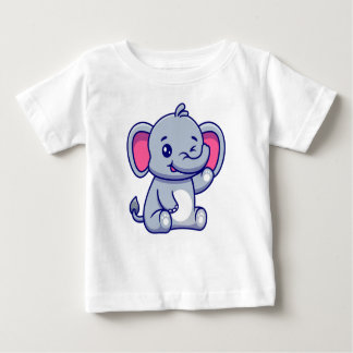 Camiseta Para Bebê Elefante Cute