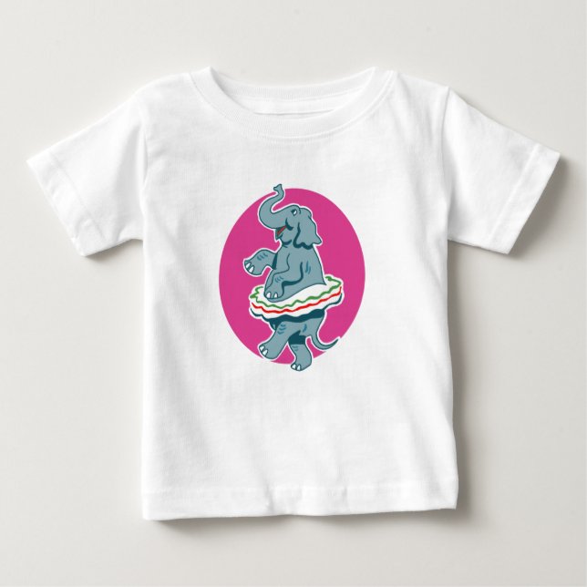 Camiseta Para Bebê Elefante dançante (Frente)