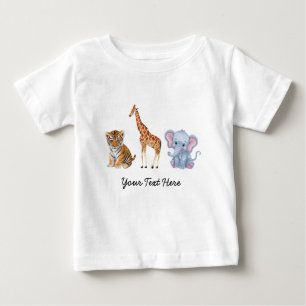 Camiseta Para Bebê Elefante de animais brancos personalizados Tiger G