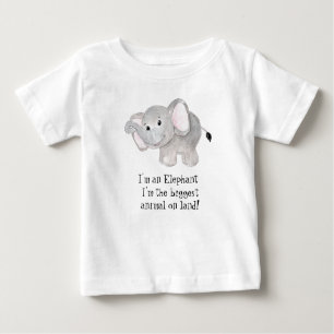 Camiseta Para Bebê Elefante de Aquarela Whimsical