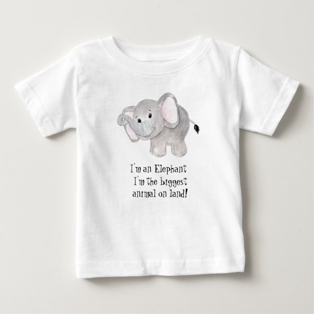 Camiseta Para Bebê Elefante de Aquarela Whimsical (Frente)