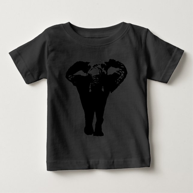 Camiseta Para Bebê Elefante de Arte Pop Único (Frente)