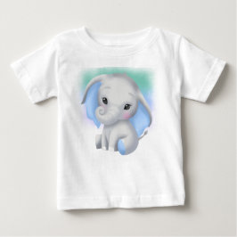 CAMISETA PARA BEBÊ ELEFANTE DE CINZAS ADORÁVEL COM OUTROS AZUIS