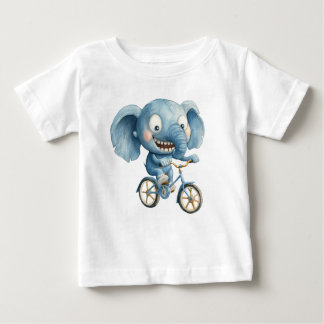 Camiseta Para Bebê Elefante de desenho animado, ilustração animal