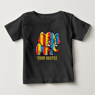 Camiseta Para Bebê Elefante de Desenho Animado Moderno Pop Art
