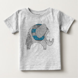 Camiseta Para Bebê Elefante de rabisco. Macacãozinho para Bebês.
