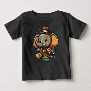 Camiseta Para Bebê Elefante de Touchdown: Futebol de Cartoon