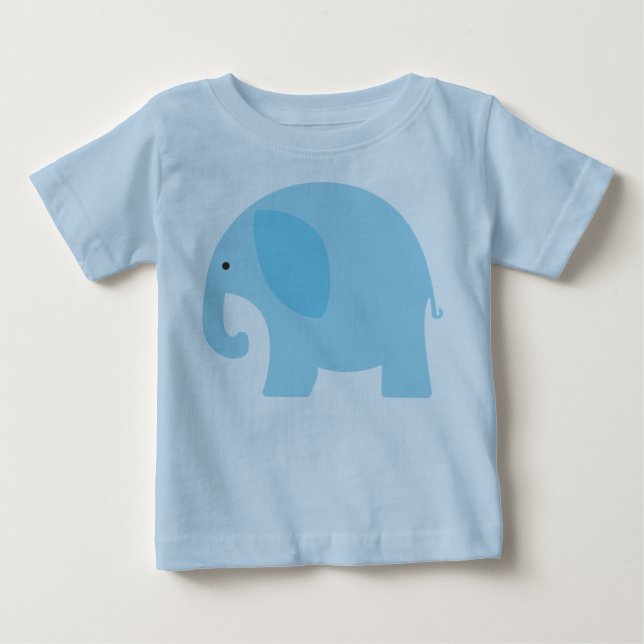 Camiseta Para Bebê Elefante dos azuis bebés (Frente)