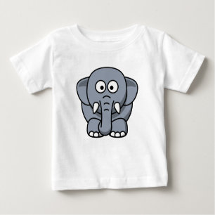 Camiseta Para Bebê Elefante engraçado bonito - t-shirt cinzento