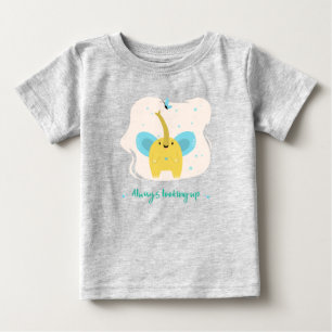 Camiseta Para Bebê Elefante Fofo Com Texto Sempre Olhando Para Cima