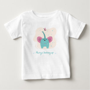 Camiseta Para Bebê Elefante Fofo Com Texto Sempre Olhando Para Cima