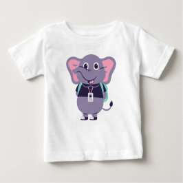 Camiseta Para Bebê Elefante Impresso Baby Fine Jersey