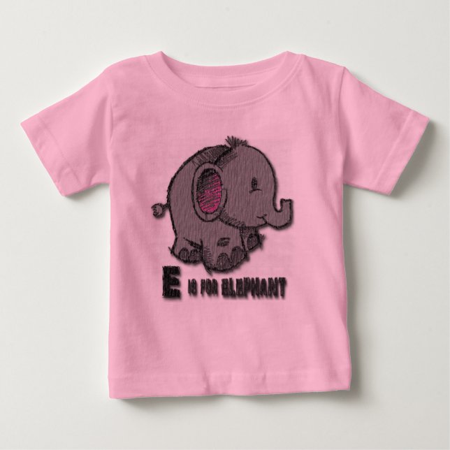 Camiseta Para Bebê Elefante Longa Folga (Frente)
