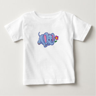 Camiseta Para Bebê Elefante Love