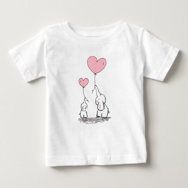 Camiseta Para Bebê Elefante Love (Frente)
