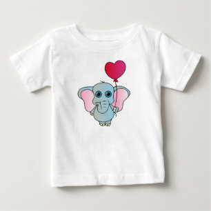 Camiseta Para Bebê Elefante, Natureza, Balão