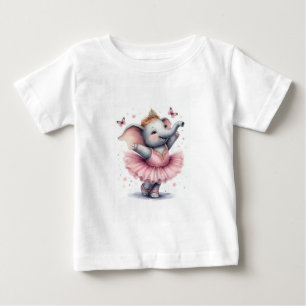 Camiseta Para Bebê Elefante no balé