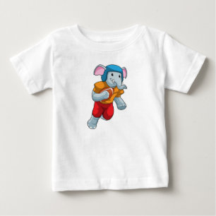 Camiseta Para Bebê Elefante no Futebol