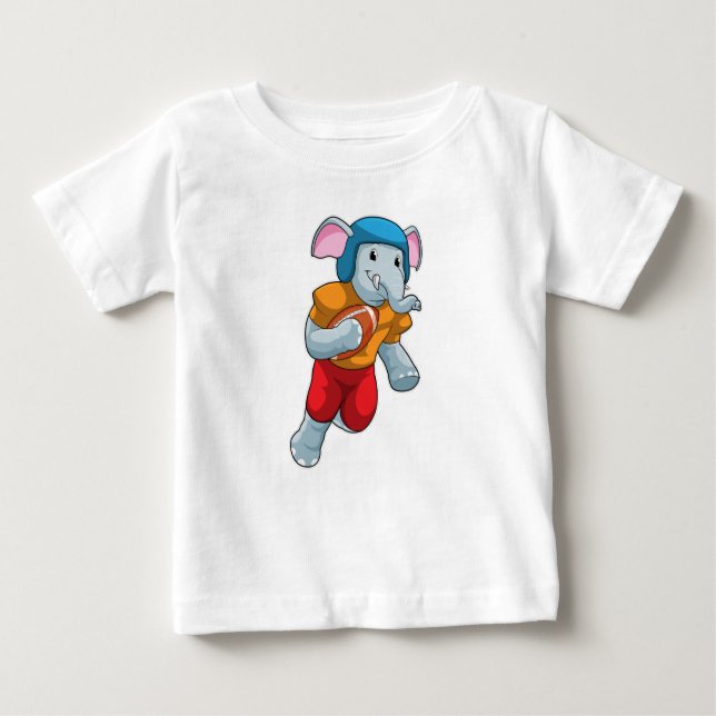 Camiseta Para Bebê Elefante no Futebol (Frente)