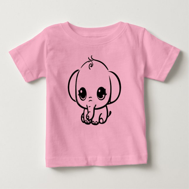 Camiseta Para Bebê Elefante para Bebê (Frente)