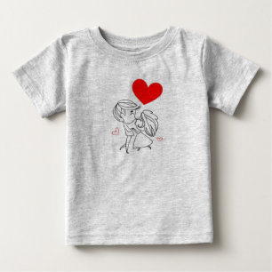Camiseta Para Bebê Elefante Pequeno Coração Grande Bebê e Criança A