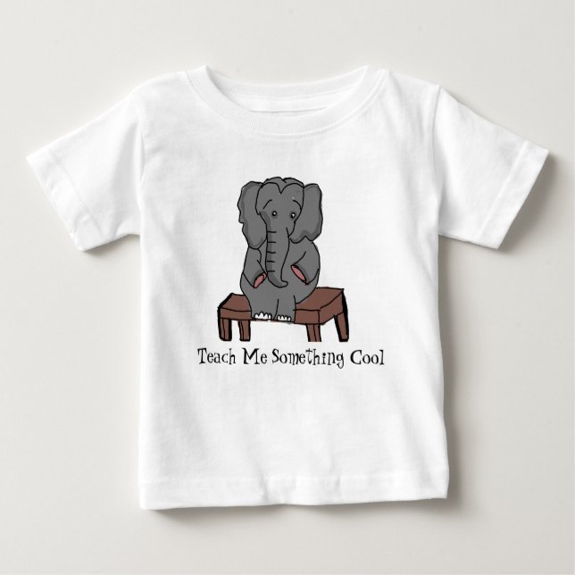 Camiseta Para Bebê Elefante vai para a escola terça (Frente)