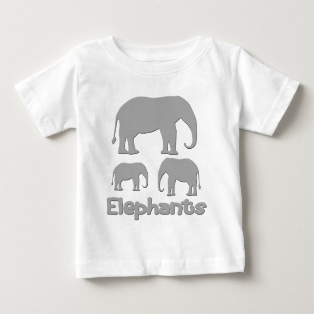 Camiseta Para Bebê Elefantes (Frente)
