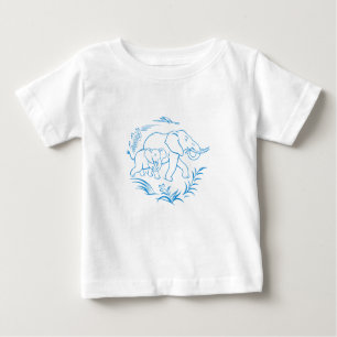 Camiseta Para Bebê Elefantes