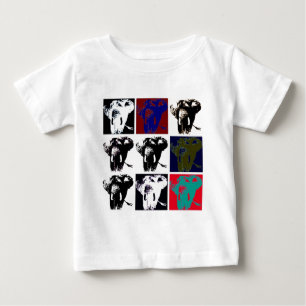 Camiseta Para Bebê Elefantes do pop art