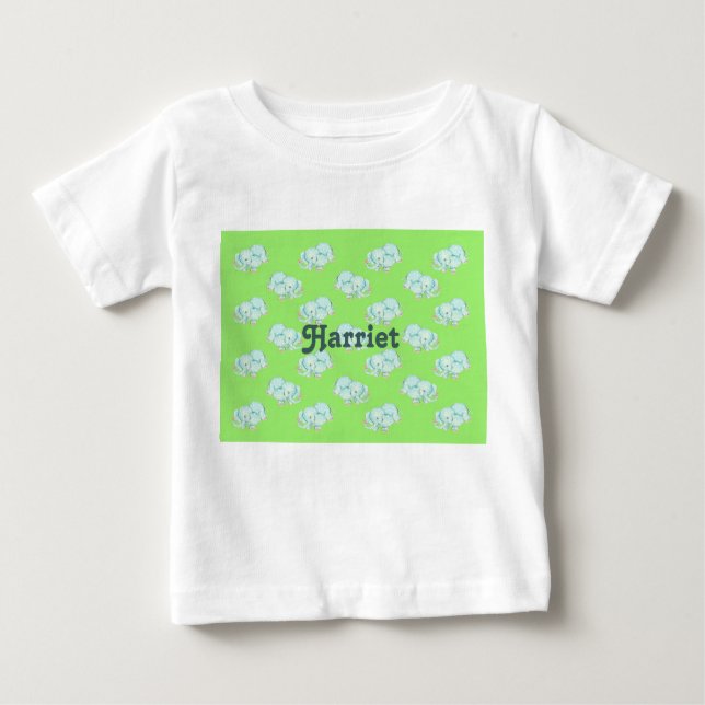 Camiseta Para Bebê Elefantes na camiseta-bebê (Frente)