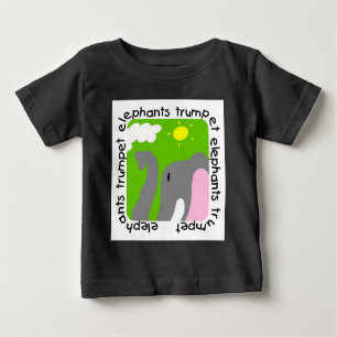 Camiseta Para Bebê Elefantes Trumpet Baby Raglan T-shirt