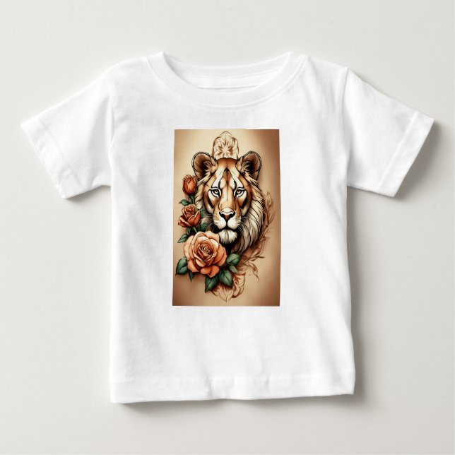 Camiseta Para Bebê Elegância Selvagem: T-Sh inspirado na Lioness e na (Frente)