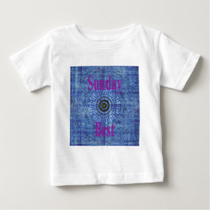 Camiseta Para Bebê Elegante Blue denim motif vetor impressão