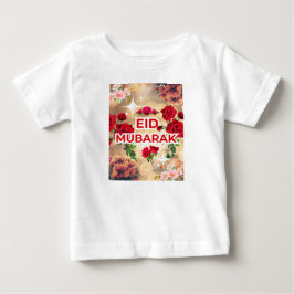 Camiseta Para Bebê Elegante Eid Mubarak Floral Design