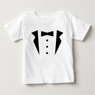 Camiseta Para Bebê Elegante Pequeno Senhor Smoking Com Gravata Borbol