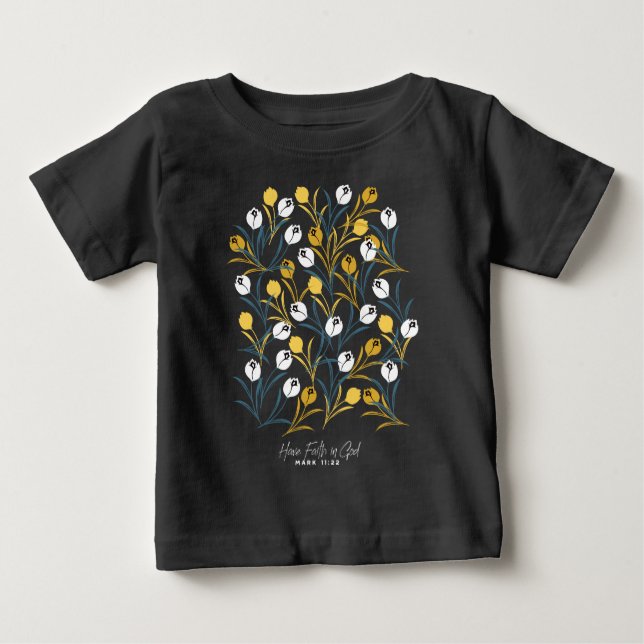 Camiseta Para Bebê Elegante Tulip Floral (Frente)