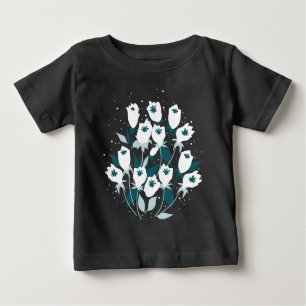 Camiseta Para Bebê Elegante Tulip Flower Pattern Botanical Art Design