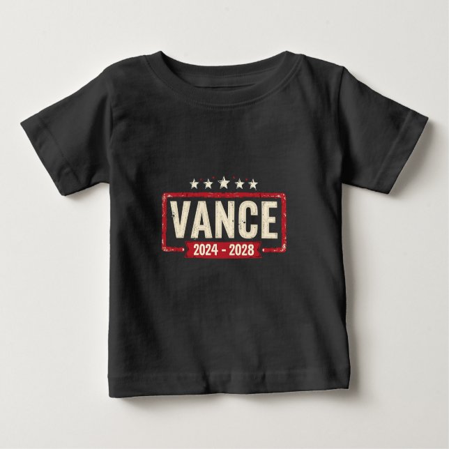 Camiseta Para Bebê Eleição De Jd Vance Trump 2028 Presidente Votação (Frente)