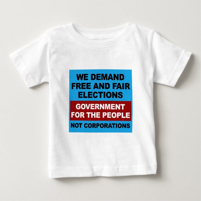 Camiseta Para Bebê Eleições livres e justas (Frente)
