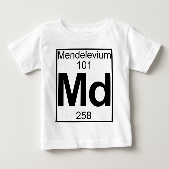 Camiseta Para Bebê Elemento 101 - DM - Mendelévio (cheio) (Frente)
