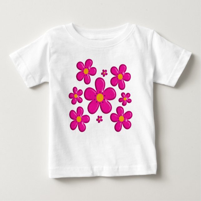Camiseta Para Bebê Elemento de cor-de-rosa (Frente)