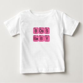 Camiseta Para Bebê Elemento de Mesa Periódica do Bebê do Chefe Rosa