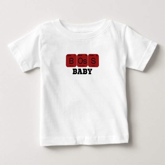 Camiseta Para Bebê Elemento de Mesa Periódica do Chefe Baby (Frente)
