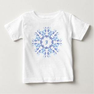 Camiseta Para Bebê Elemento de Monogram.Baroque