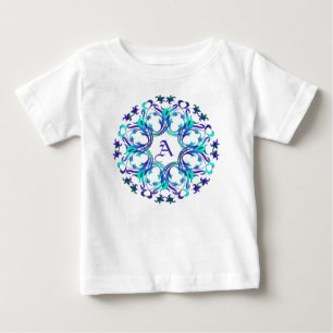 Camiseta Para Bebê Elemento de Monogram.Baroque