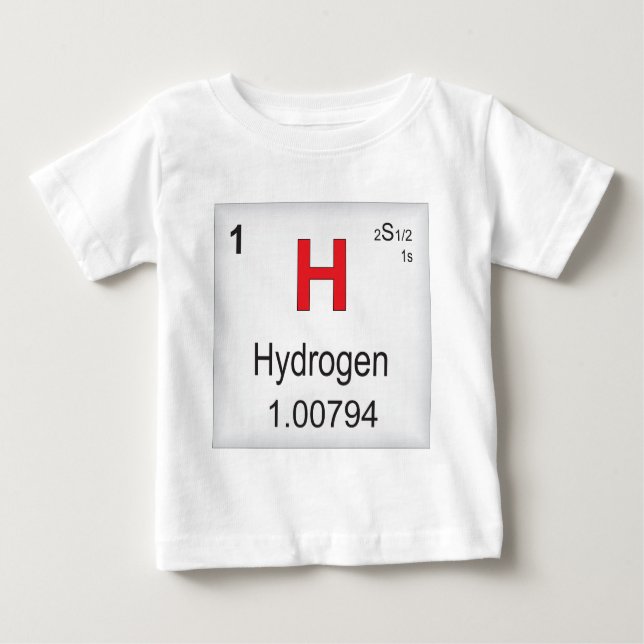 Camiseta Para Bebê Elemento individual do hidrogênio da mesa (Frente)