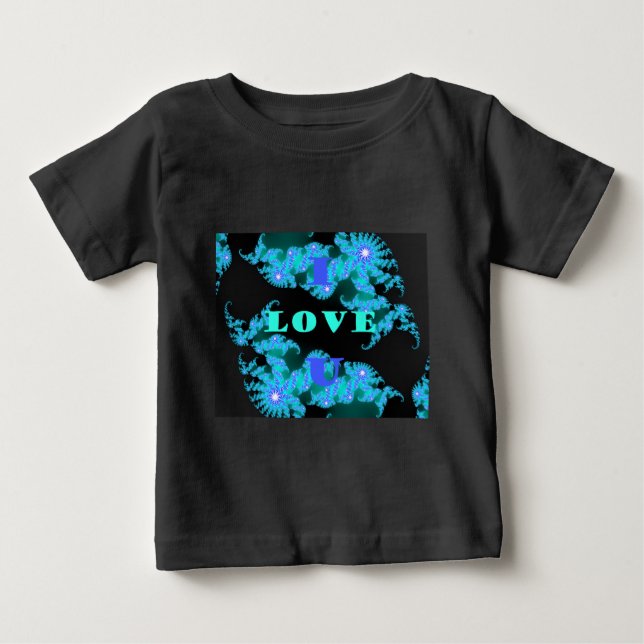 Camiseta Para Bebê Elementos Cósmicos de Amor Impressão (Frente)