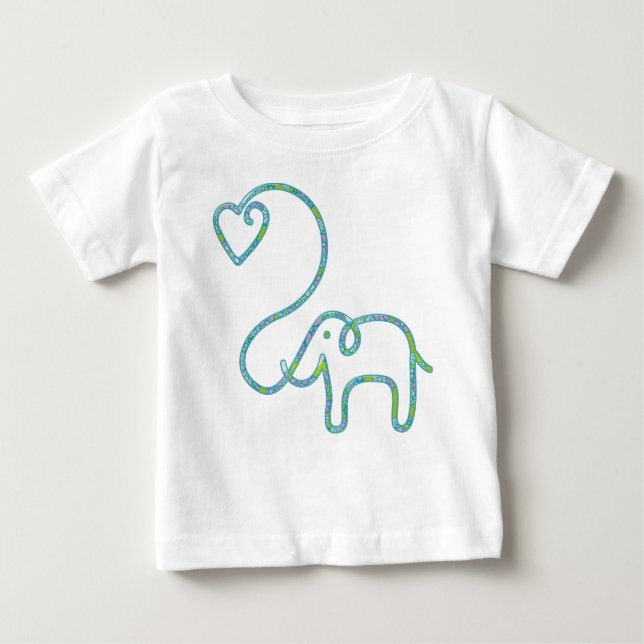 Camiseta Para Bebê ELEPHANT com coração (Frente)