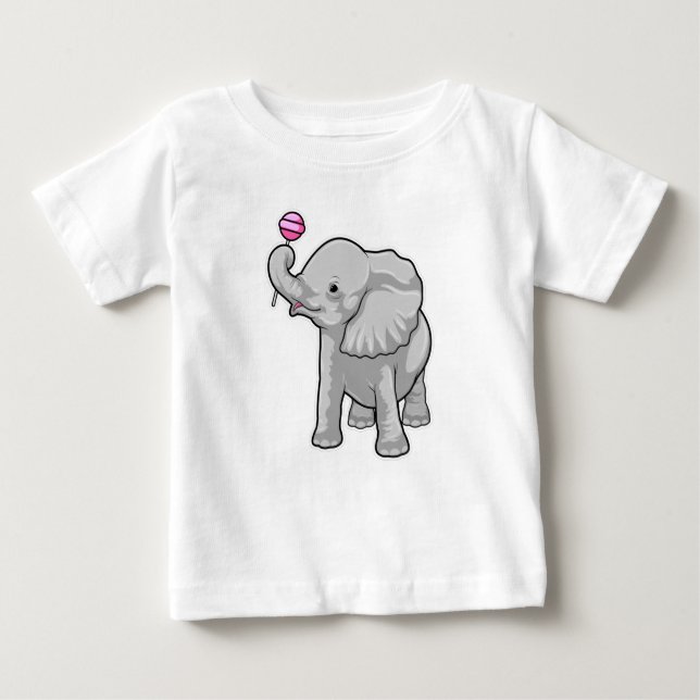 Camiseta Para Bebê Elephant Lollipop (Frente)